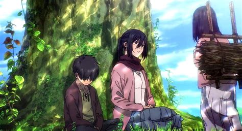 It’s right after the rumbling Mikasa stayed on erens side ...